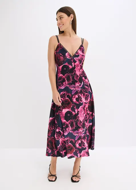 Robe midi en velours brillant, bonprix