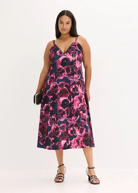 Robe midi en velours brillant, bonprix