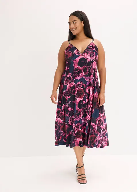 Robe midi en velours brillant, bonprix