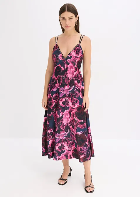 Robe midi en velours brillant, bonprix