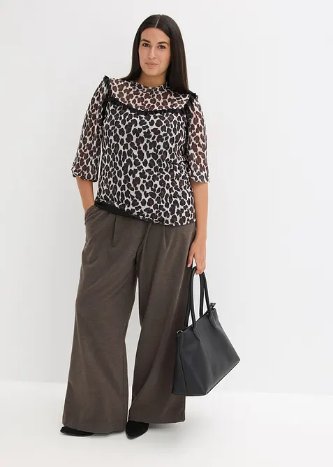 T-shirt en mesh doux et dentelle, bonprix