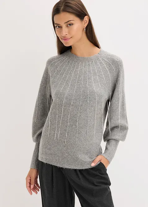 Pull avec application de strass, bonprix