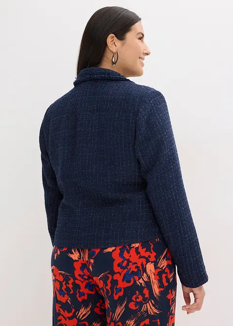 Blazer en maille bouclette à boutons décoratifs, bonprix