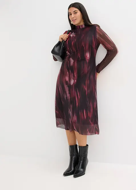 Robe midi en mesh doux, bonprix