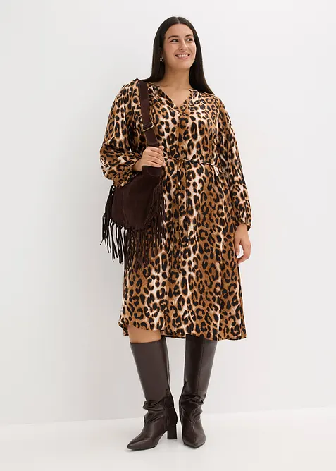 Robe midi en satin fluide, bonprix