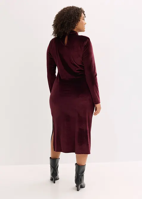 Robe midi en velours doux, bonprix