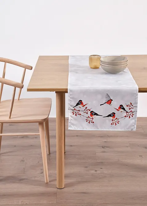 Chemin de table avec oiseaux d&rsquo;hiver, bonprix