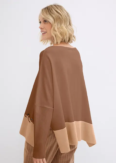 Pull poncho en fine maille, bonprix