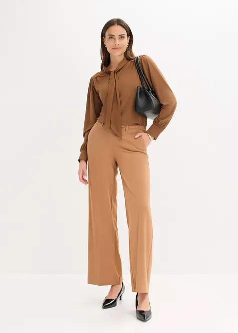 T-shirt à lavallière en satin, bonprix