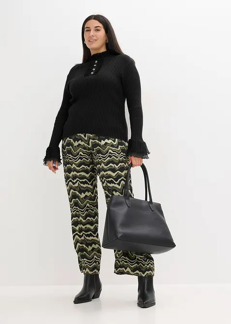 Pantalon palazzo en léger crêpe de viscose, bonprix