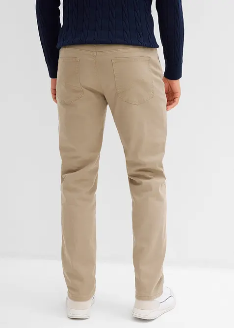 Pantalon extensible regular à doublure chaude en flanelle, droit, bonprix