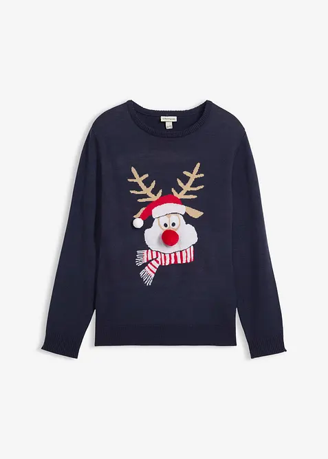 Pull en maille fine avec motif de Noël, bonprix