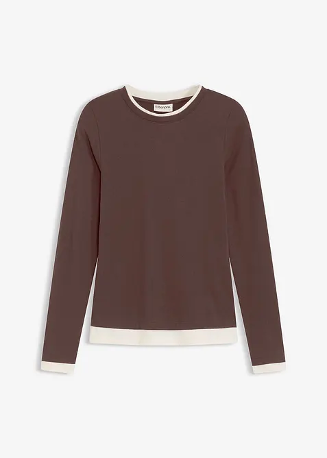 T-shirt manches longues en coton mélangé, bonprix