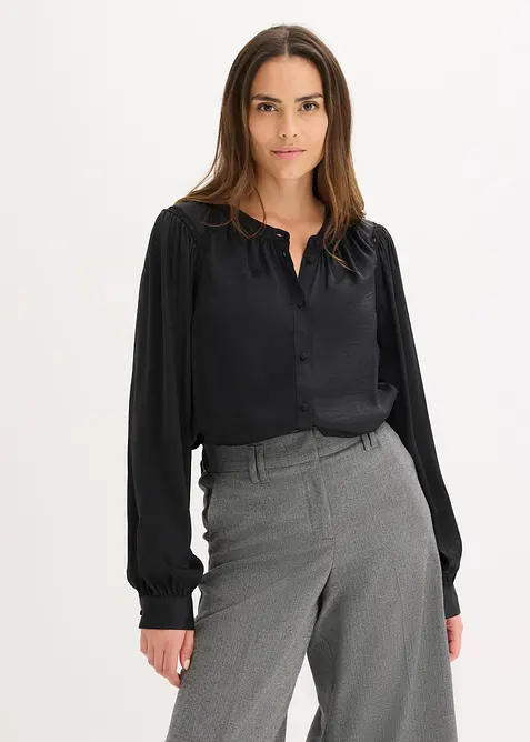Blouse en satin avec galons en dentelle, bonprix