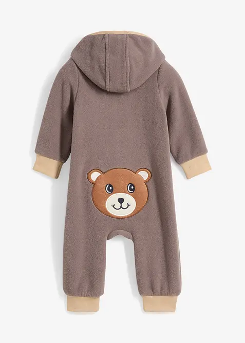Combinaison en polaire avec capuche et application ourson, bonprix