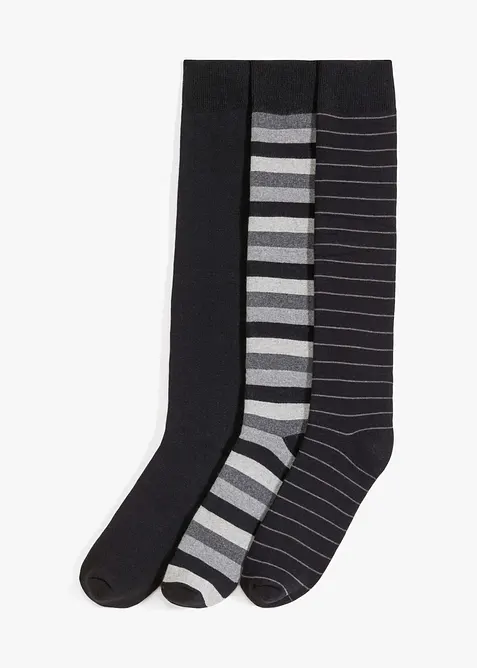 Lot de 3 paires de chaussettes hautes thermiques avec intérieur en éponge douce, bonprix
