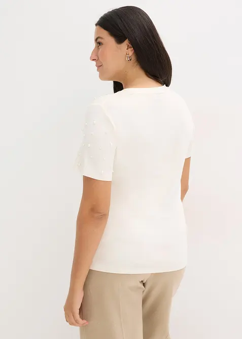 T-shirt avec perles, bonprix