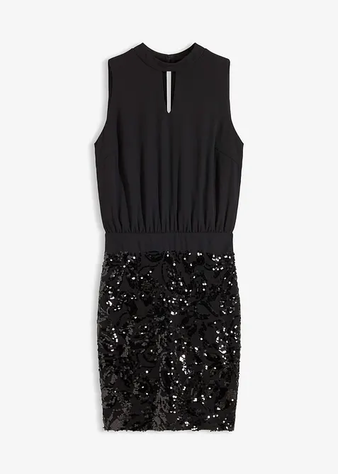 Robe avec jupe à sequins, bonprix