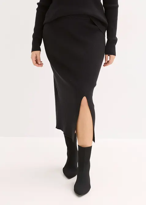 Jupe douce en fine maille de viscose mélangée, bonprix