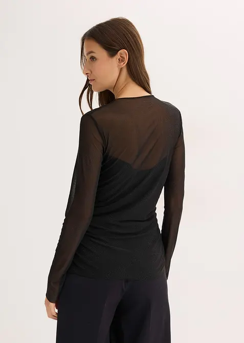 T-shirt manches longues en mesh délicat, bonprix