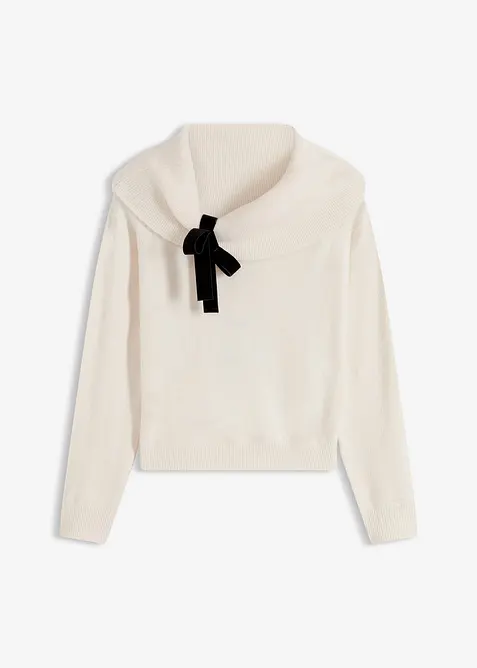 Pull oversize à encolure Bardot, bonprix