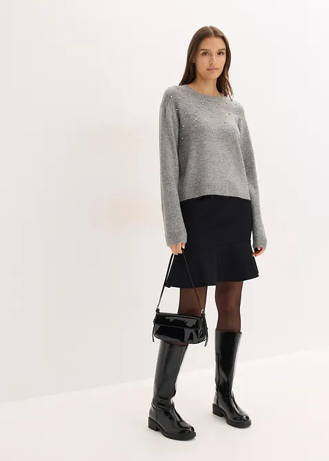 Mini-jupe en Punto di Roma confortable, bonprix