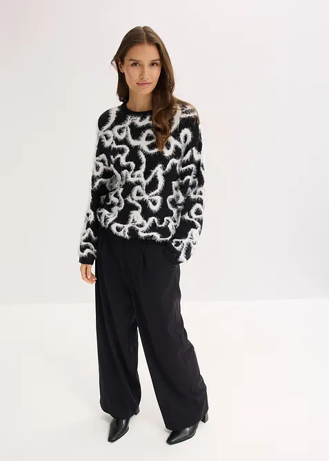 Pull doux en jacquard, viscose mélangée, bonprix