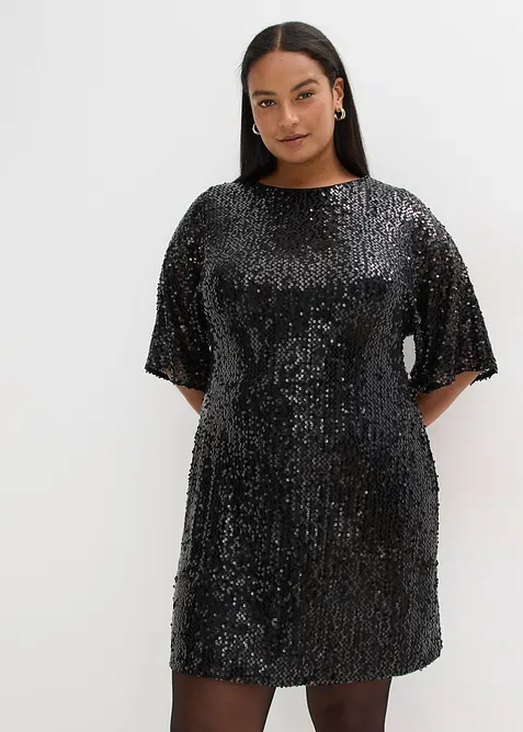 Robe à sequins et détail nœud, bonprix