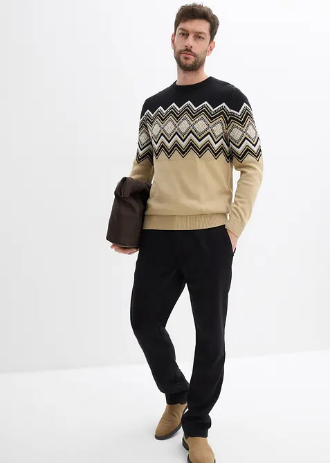 Pull doux à motif norvégien, bonprix