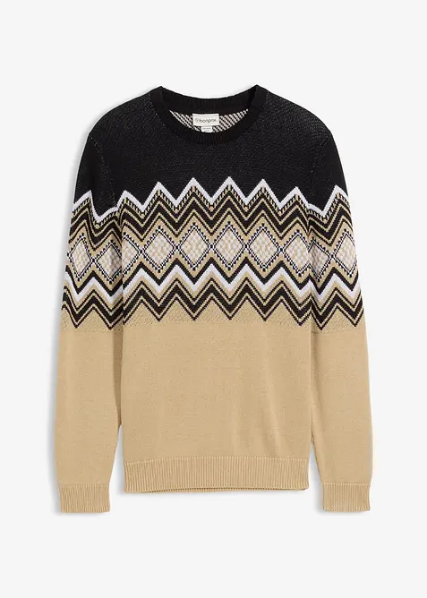 Pull doux à motif norvégien, bonprix