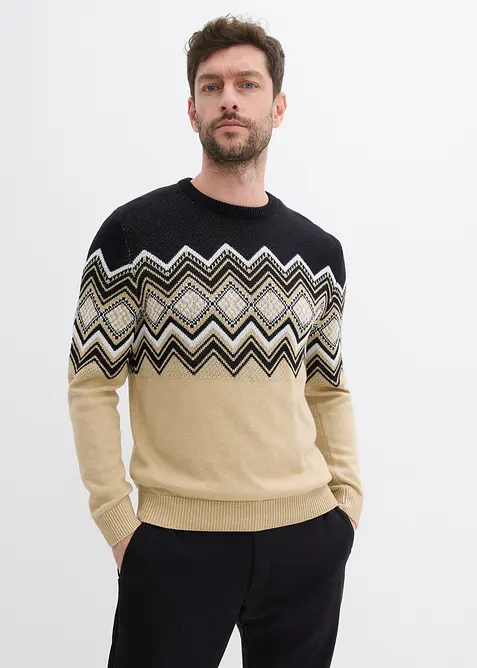 Pull doux à motif norvégien, bonprix