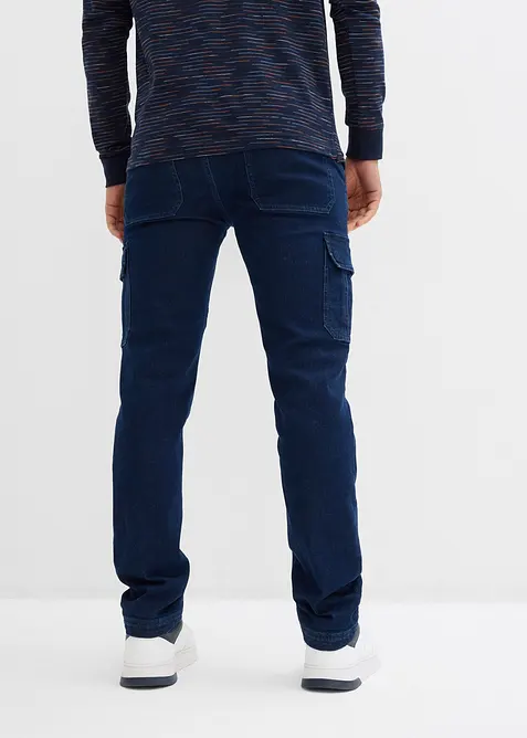 Jean cargo avec doublure thermique en flanelle et taille élastiquée, droit, bonprix