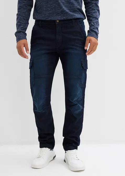 Jean cargo avec doublure thermique en flanelle et taille élastiquée, droit, bonprix
