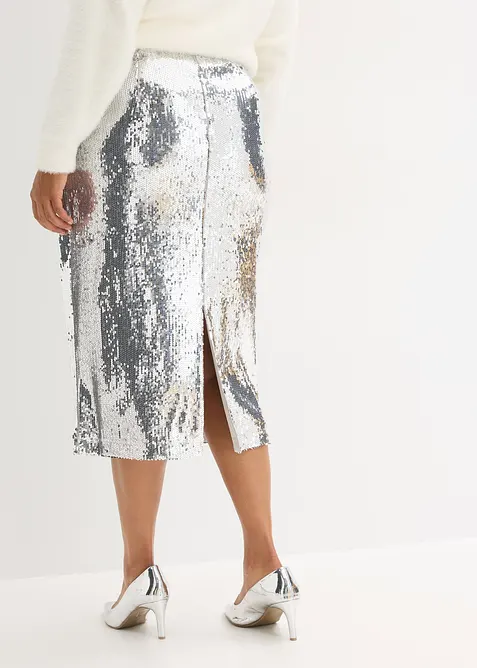 Jupe midi à sequins, bonprix