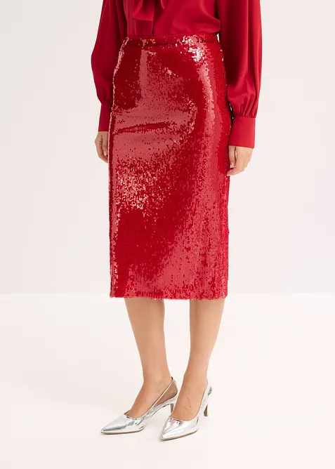 Jupe midi à sequins, bonprix