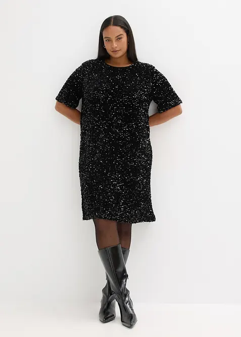 Robe courte à sequins, bonprix