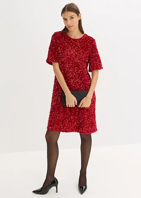 Robe courte à sequins, bonprix