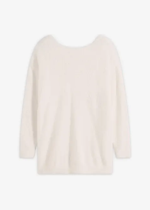 Pull long en maille poilue douce, bonprix