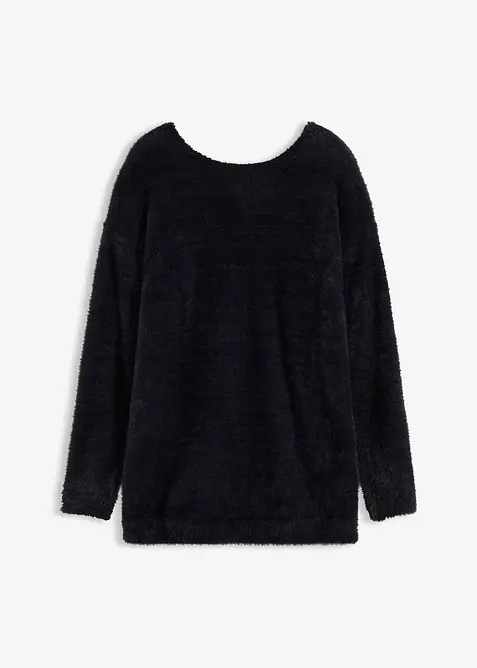 Pull long en maille poilue douce, bonprix