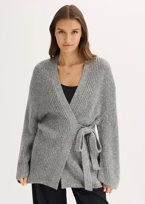 Gilet cache-cœur oversize, bonprix