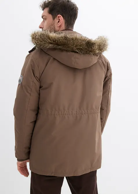Parka rembourr&eacute;e avec doublure polaire et capuche amovible, bonprix
