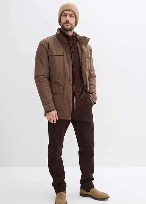 Parka rembourr&eacute;e avec doublure polaire et capuche amovible, bonprix