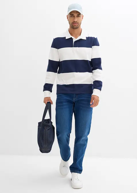 Jean extensible loose, taille élastiquée, doublure chaude, droit, bonprix