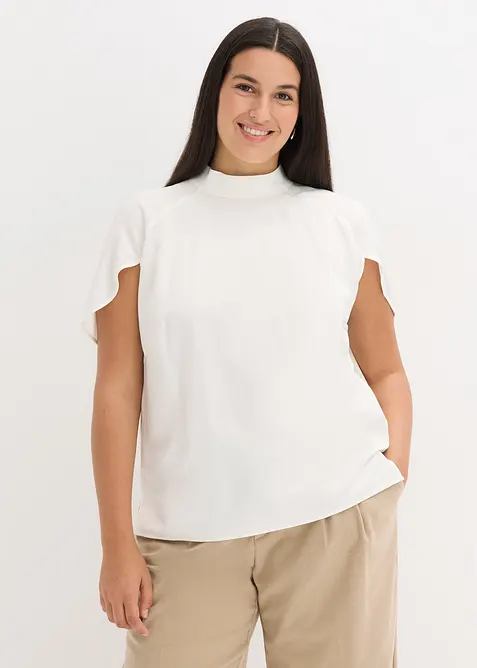 Blouse élégante à manches courtes en satin brillant, bonprix