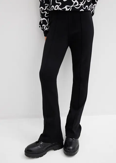 Pantalon évasé en jersey coton épais, bonprix