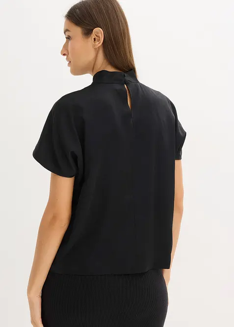 Blouse élégante à manches courtes en satin brillant, bonprix