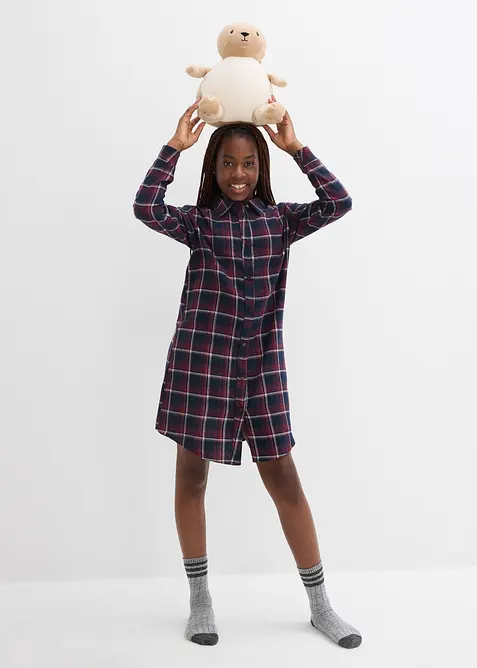 Chemise de nuit boutonn&eacute;e en flanelle douce, bonprix