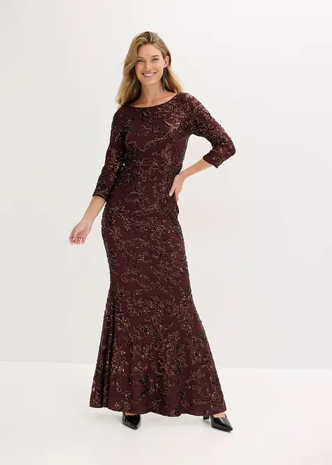 Robe à sequins avec découpe dos, bonprix