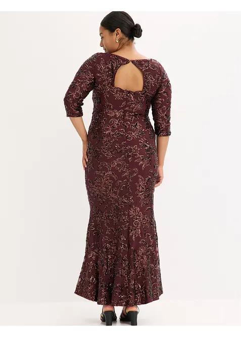 Robe à sequins avec découpe dos, bonprix