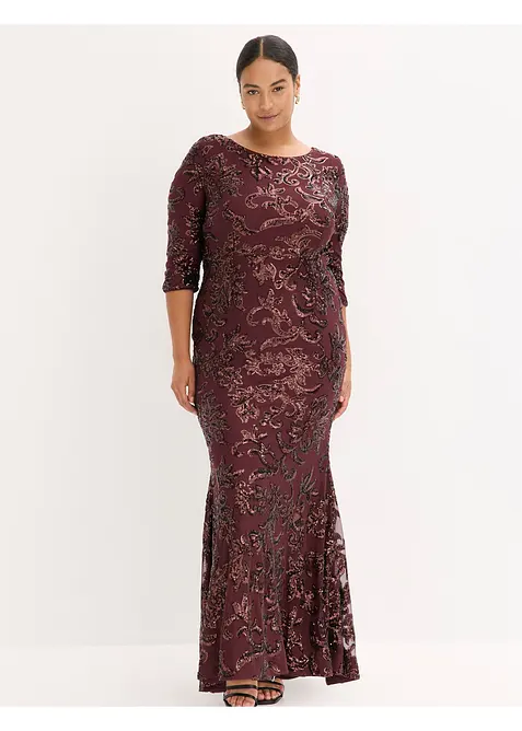 Robe à sequins avec découpe dos, bonprix